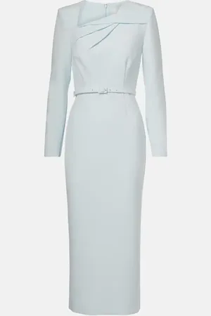 Roland Mouret Vestido midi de crepé con cinturón