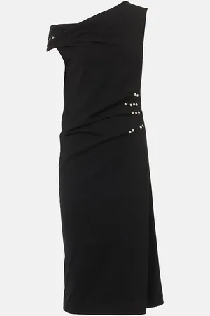 DRIES VAN NOTEN Vestido midi de jersey fruncido adornado
