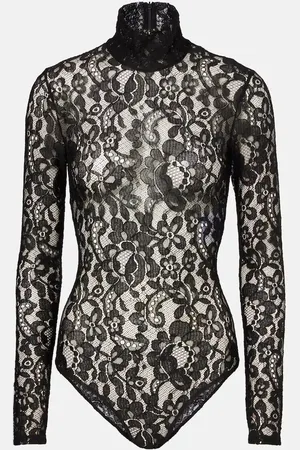 VALENTINO Body de cuello alto de encaje
