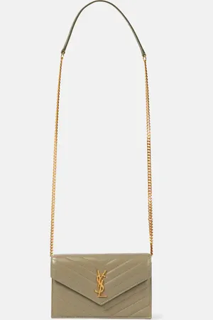Saint Laurent Cartera con cadena Cassandre Envelope de piel