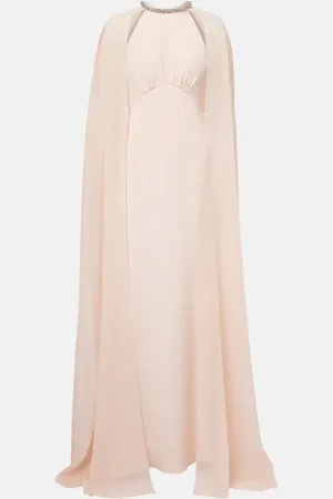 Roland Mouret Vestido de fiesta de chifón de seda con capa