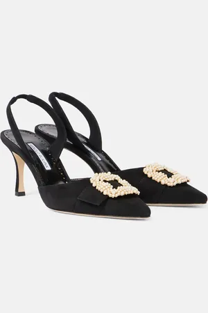 Manolo Blahnik Salones destalonados Gibsli 70 de ante adornados