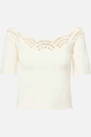 Altuzarra Top Posy festoneado con hombros descubiertos