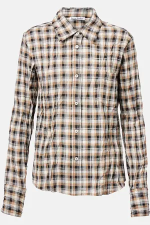 Acne Studios Camisa a cuadros con logo