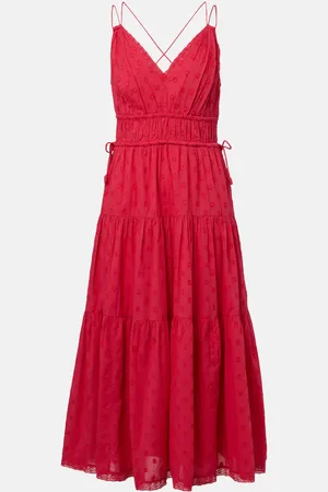 ULLA JOHNSON Vestido midi Freya de algodón a lunares