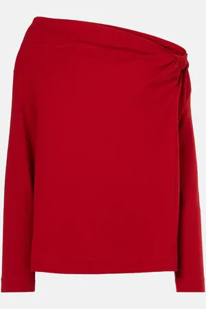 DRIES VAN NOTEN Top de jersey de algodón fruncido