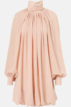 Stella McCartney Vestido corto en gasa de seda fruncido