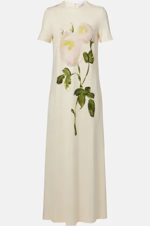 Oscar de la Renta Vestido largo Painted Roses de jersey