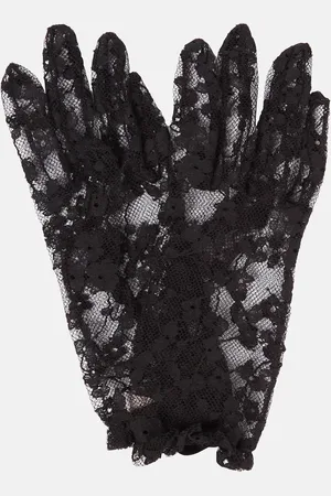 VALENTINO Guantes VLogo en encaje de mezcla de algodón