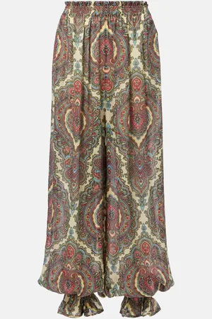 VALENTINO Culottes de georgette de seda con paisley