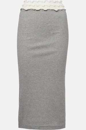 Jil Sander Falda midi de jersey a capas