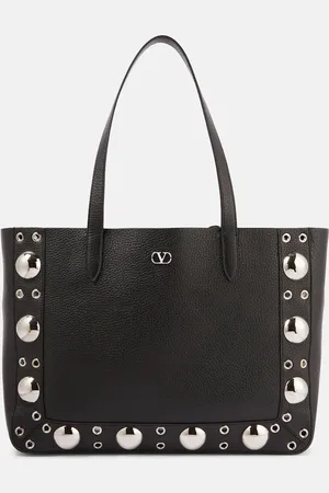VALENTINO GARAVANI Shopper Nellcôte Medium de piel con tachuelas