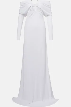 CHRISTOPHER ESBER Vestido largo Arched Palm con hombros descubiertos