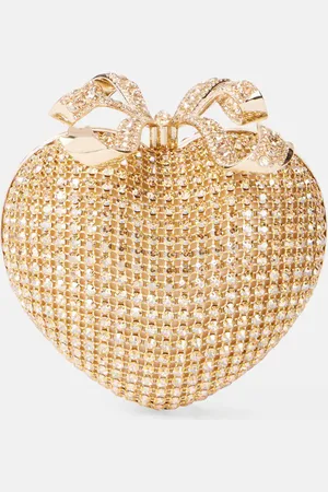 Self-Portrait Clutch Crystal Heart adornado