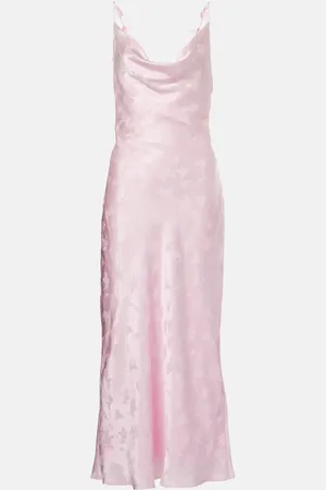ROTATE Vestido midi de novia de satén de seda