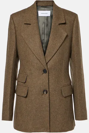 Salvatore Ferragamo Blazer de franela de lana virgen