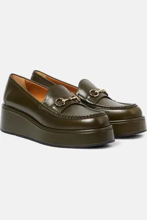 Gucci Mocasines con plataforma de piel con Horsebit