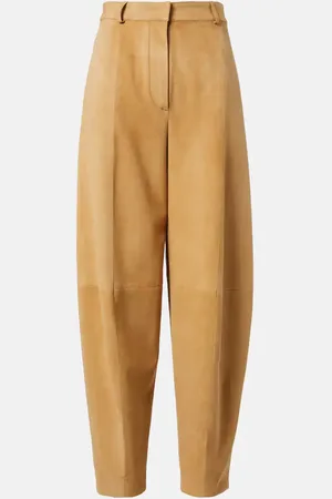 Loro Piana Pantalones tapered de ante de tiro alto