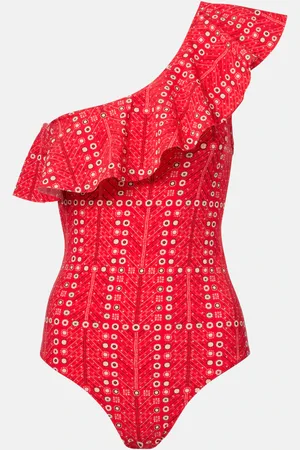 Marant Etoile Bañador Sicilya estampado con volantes