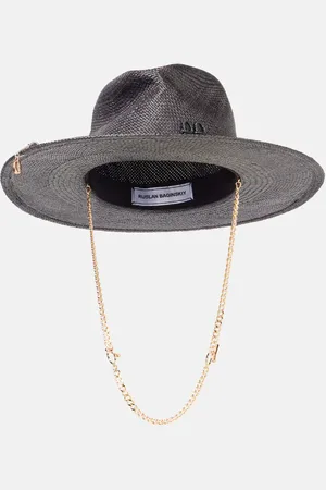 Ruslan Baginskiy Sombrero fedora de paja con cadena y logo