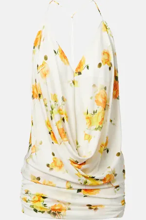 Acne Studios Top de jersey drapeado floral