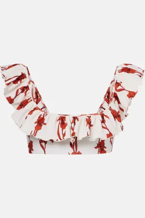 La DoubleJ Top de bikini Boy con volantes floral