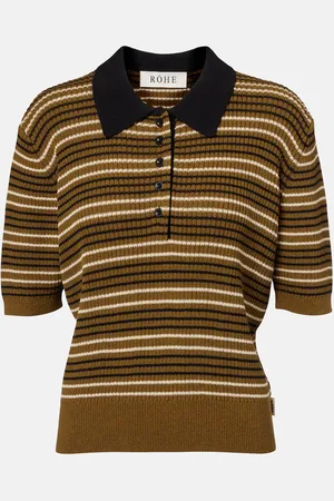 Rohe Róhe Polo en mezcla de algodón a rayas