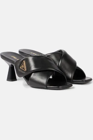 Prada Mules Criss Cross 65 de piel