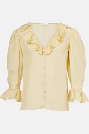 Chloé Chloé Blusa de seda habotai con volantes