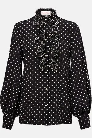 VALENTINO Blusa en crepé de china de seda con lunares