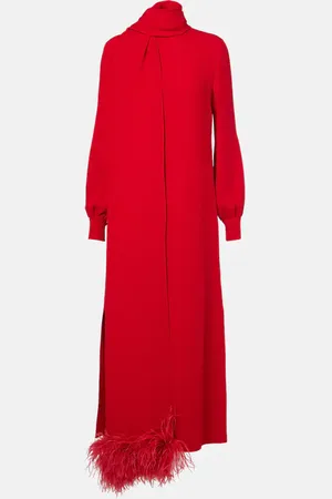 VALENTINO Vestido de fiesta de Cady Couture con plumas