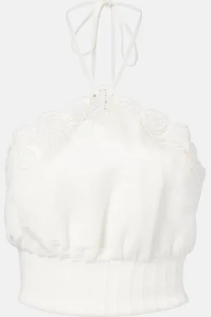 Simkhai Crop top Mellie de mezcla de lino