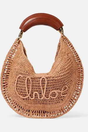 Chloé Chloé Bolso al hombro Summer Banana de efecto rafia