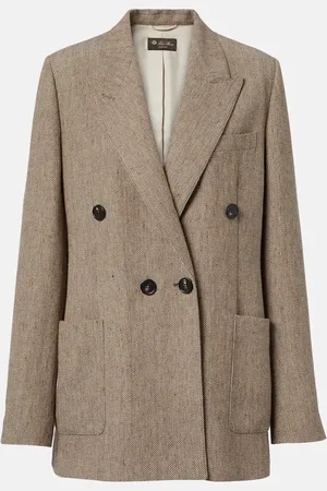 Loro Piana Blazer Genny en crepé de lino espigado