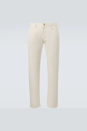 Giorgio Armani Pantalones rectos de algodón y seda