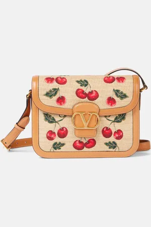 VALENTINO GARAVANI Bolso al hombro 9TO5 Cherryfic de efecto rafia
