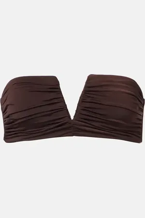Jade Swim Top de bikini bandeau Clara fruncido