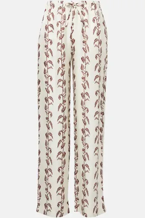 ASCENO Pantalones anchos Aurelia de seda