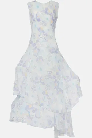 Loewe Vestido largo asimétrico de seda floral