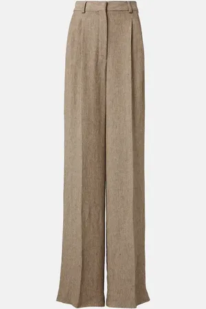 Loro Piana Pantalones anchos Nyack de crepé de lino