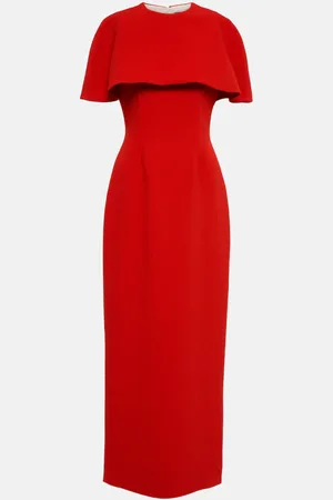 EMILIA WICKSTEAD Vestido midi Elham de crepé con capa