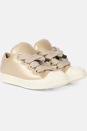 Rick Owens Zapatillas Jumbolace de piel metalizada