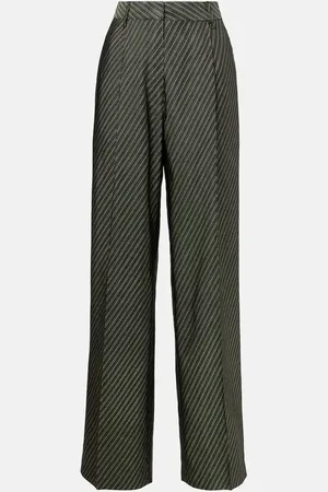 DRIES VAN NOTEN Pantalones anchos de tiro alto a rayas