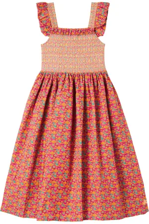 Vilebrequin Vestido Gedline fruncido de algodón estampado