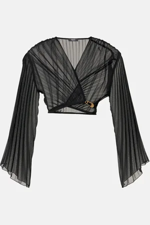 VERSACE Crop top Safety Pin plisado