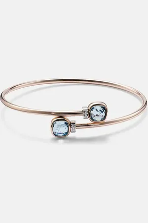 Pomellato Pulsera Nudo de oro blanco de 18 ct con diamantes y topacio