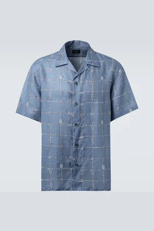BRIONI Camisa de lino estampada