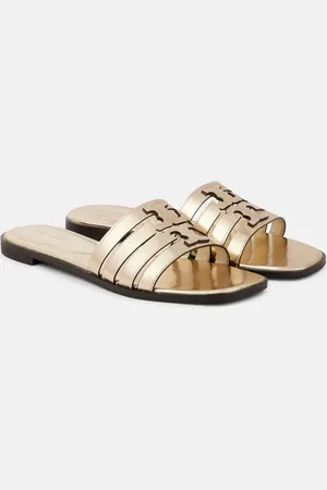 Tory Burch Sandalias Ines de piel metalizada