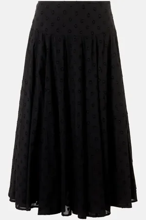 ULLA JOHNSON Falda midi Luisa de dobby de algodón