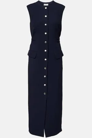 DRIES VAN NOTEN Vestido midi de gabardina